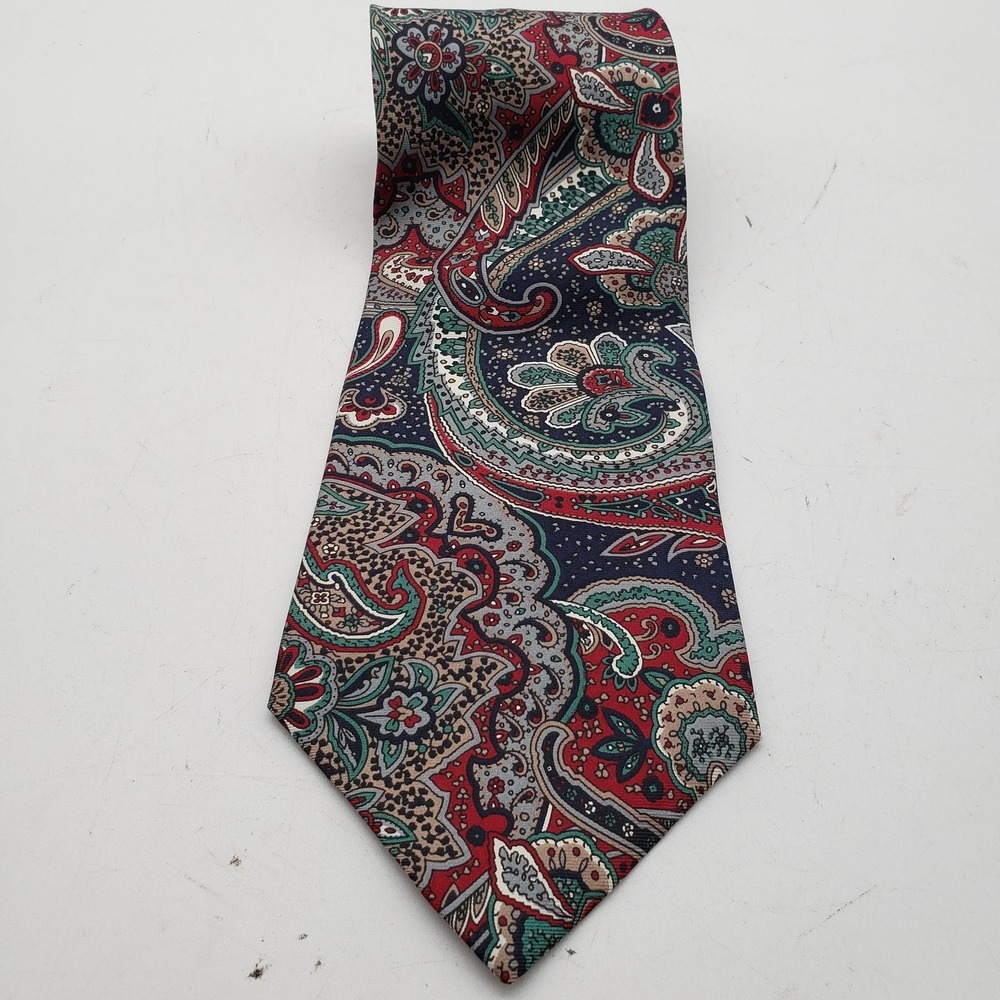 7th Ave Tie Mens One Size Blue Paisley 100% Silk Woven Classic USA Necktie